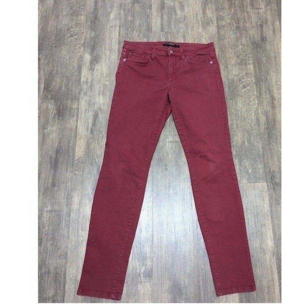 Joes Jeans‎ The Icon Ankle Skinny Jeans Burgundy Red Mid Rise Pants Womens 30
